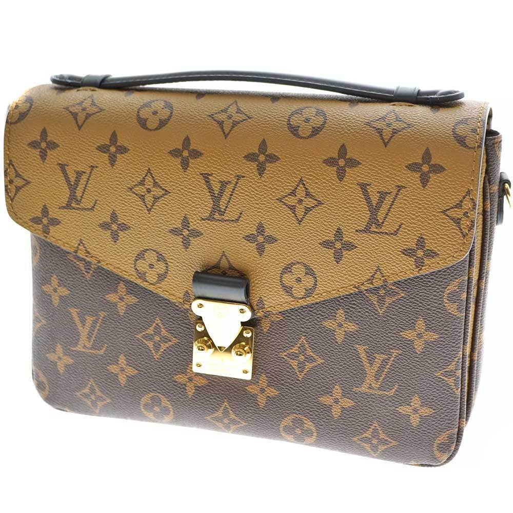 Louis Vuitton Pochette Metis Monogram Reverse Handbag Shoulder Bag Brown Beige